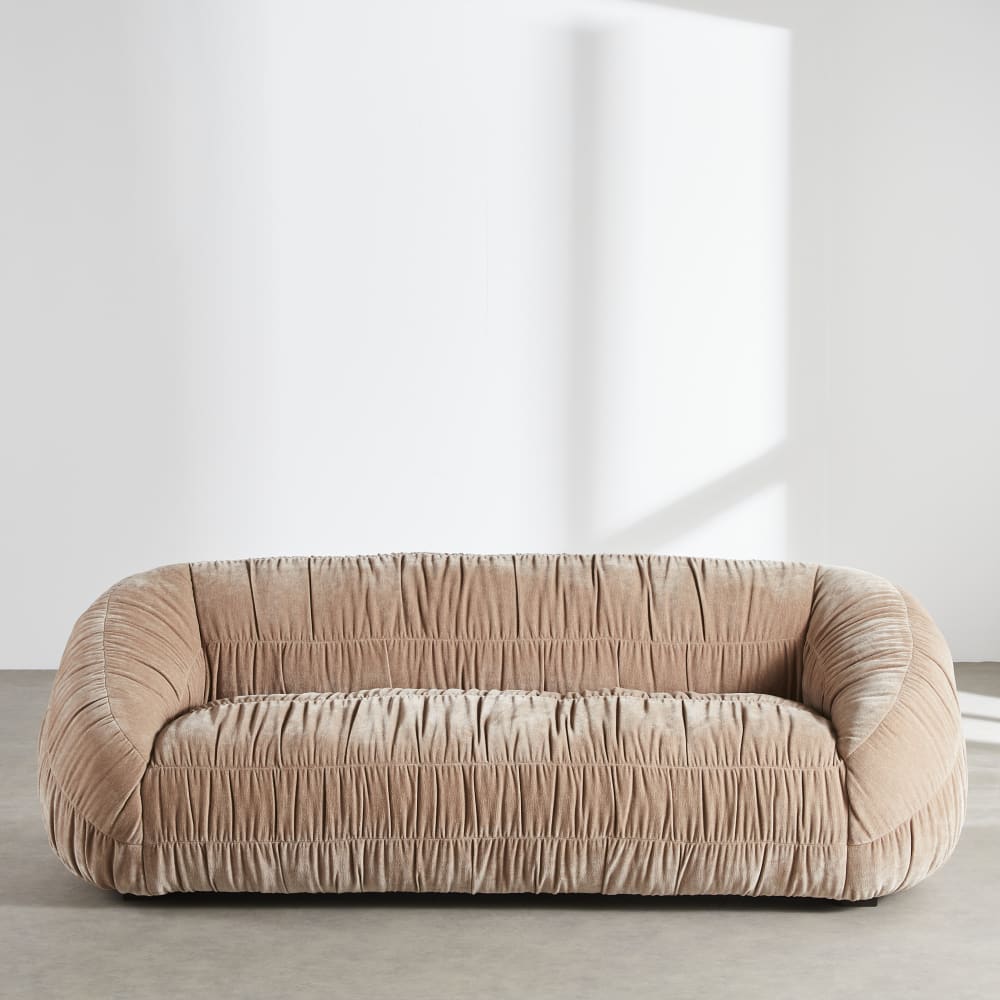 Beiges 3/4-Sitzer-Sofa mit Lattenrost - Maisons Du Monde