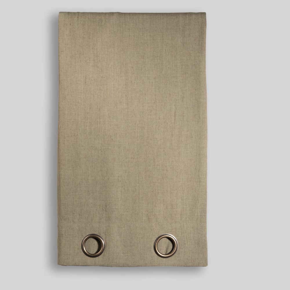 Ösenvorhang aus recyceltem khakigrünem Polyester, 140 x 250 cm