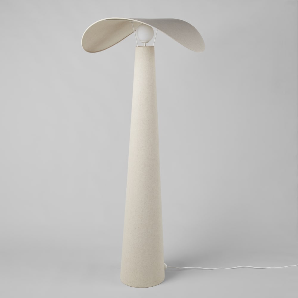 Lampadaire et abat-jour beige crème, H178 cm — vue 3