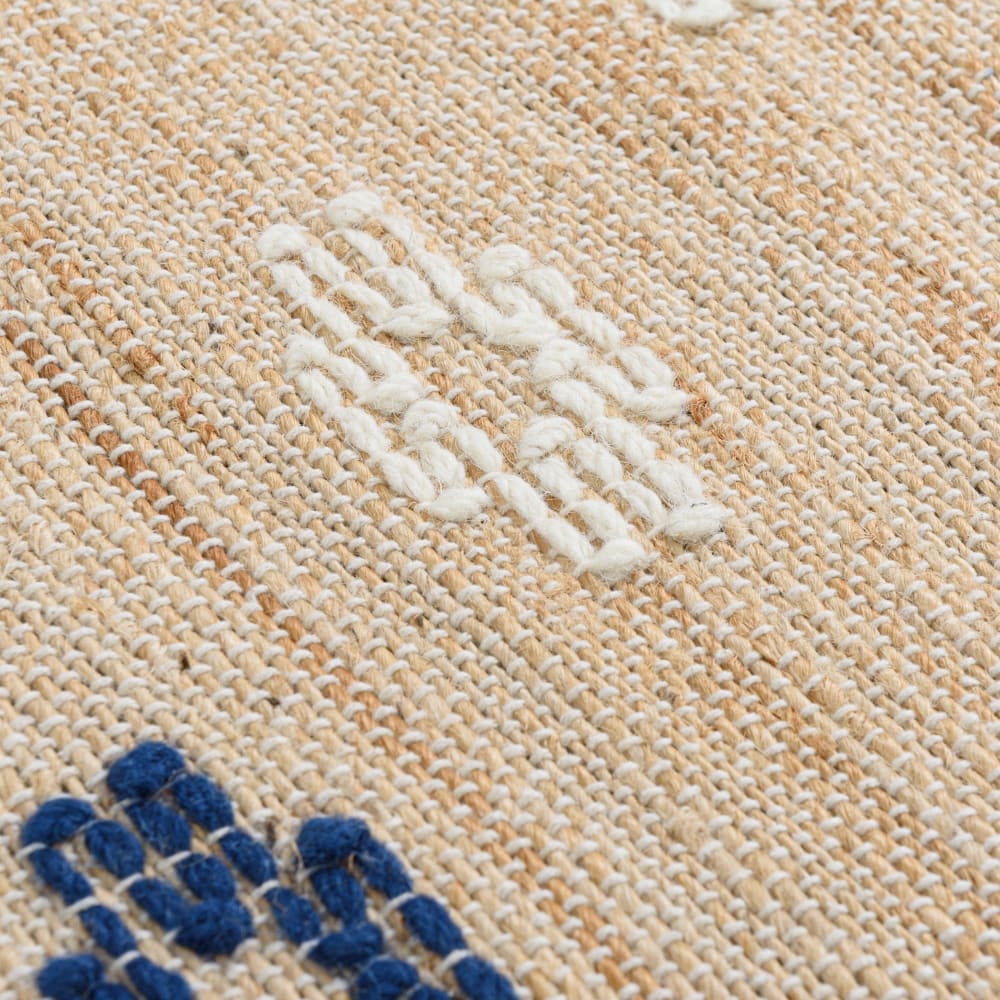 Tapis en coton et jute brodé à franges, 60x90 cm — vue 4