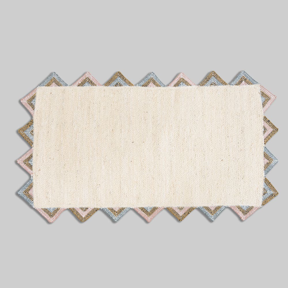 Tapis en jute et coton multicolore, 90x150 cm