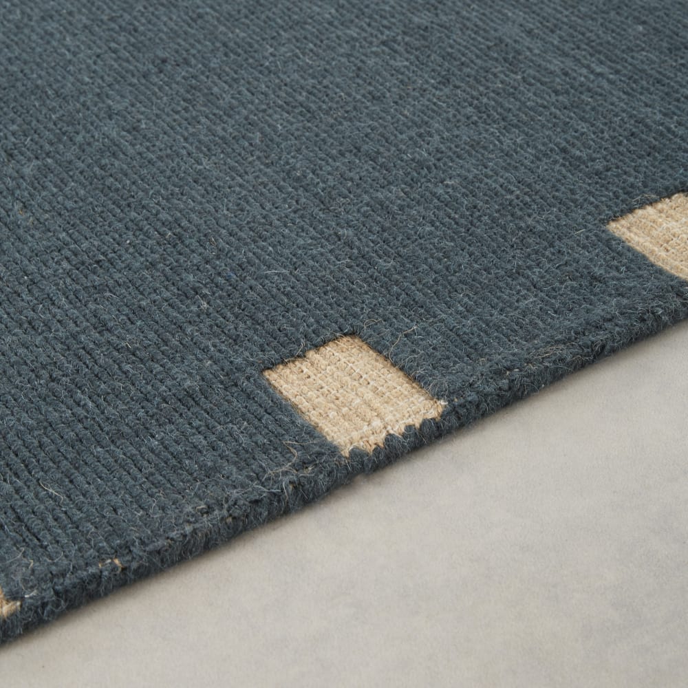 Tapis en laine tuftée et jute beige et vert, 160x230 cm — vue 3