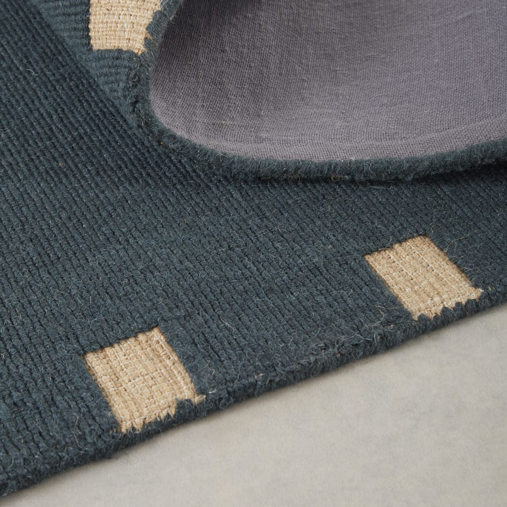 Tapis en laine tuftée et jute beige et vert, 160x230 cm — vue 4