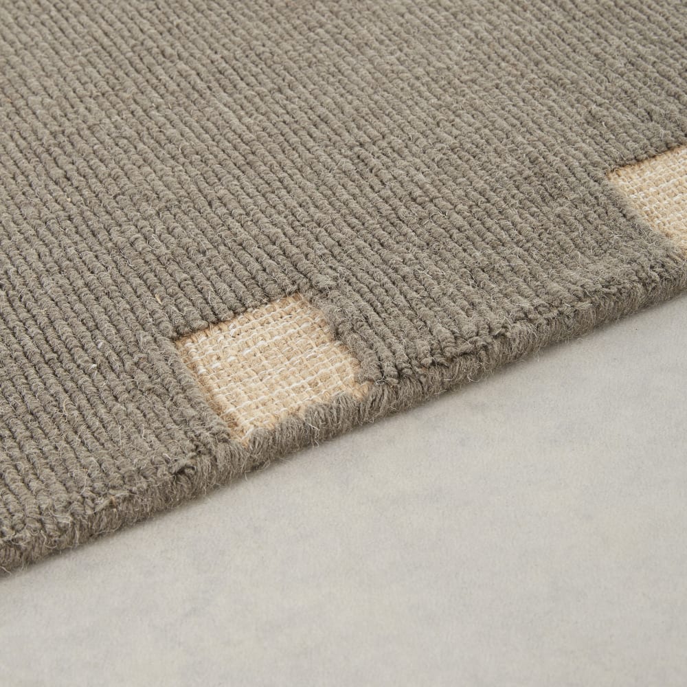 Tapis en laine tuftée et jute beige et anthracite, 160x230 cm — vue 3