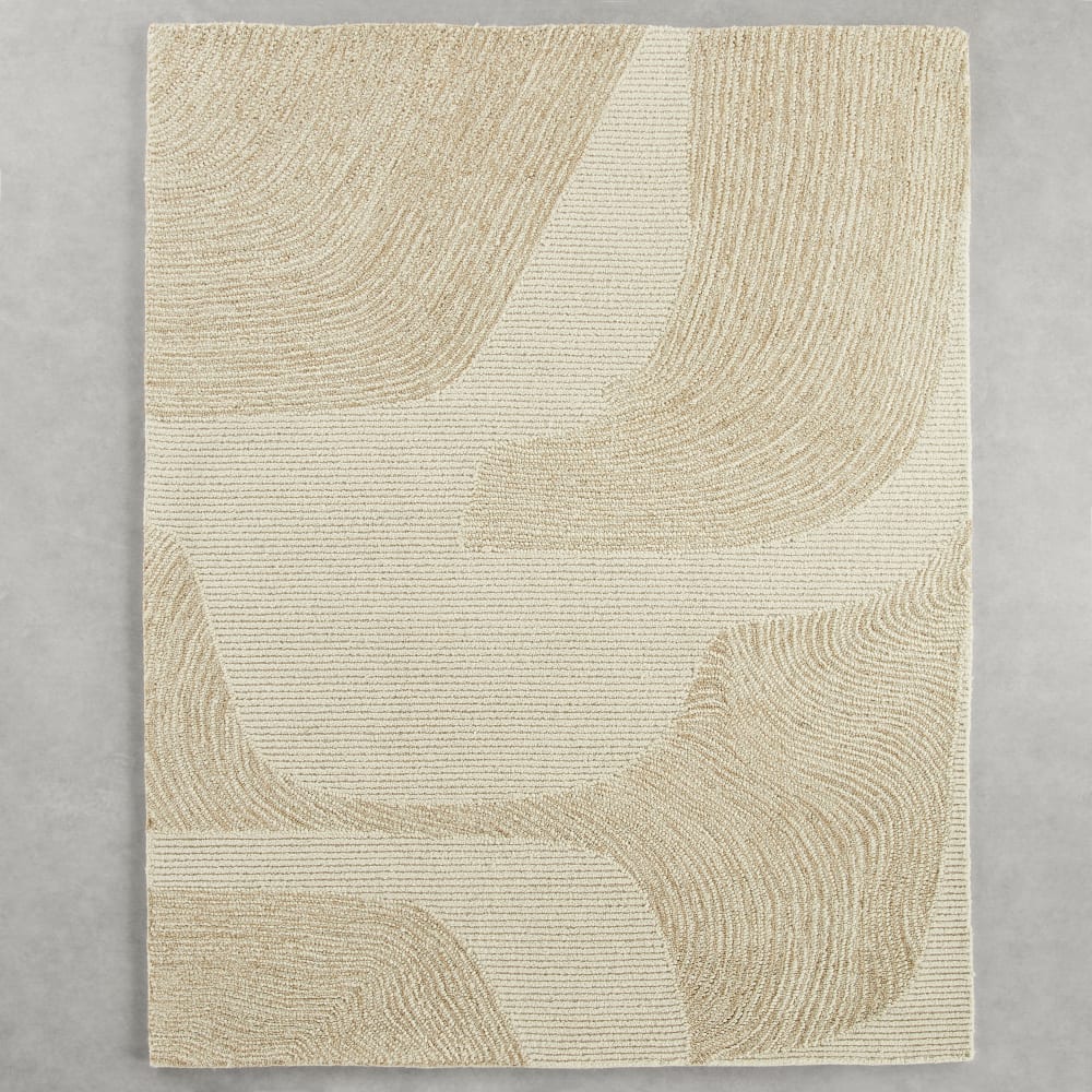 Tapis en laine tuftée écrue et beige, 160x230 cm — vue 3