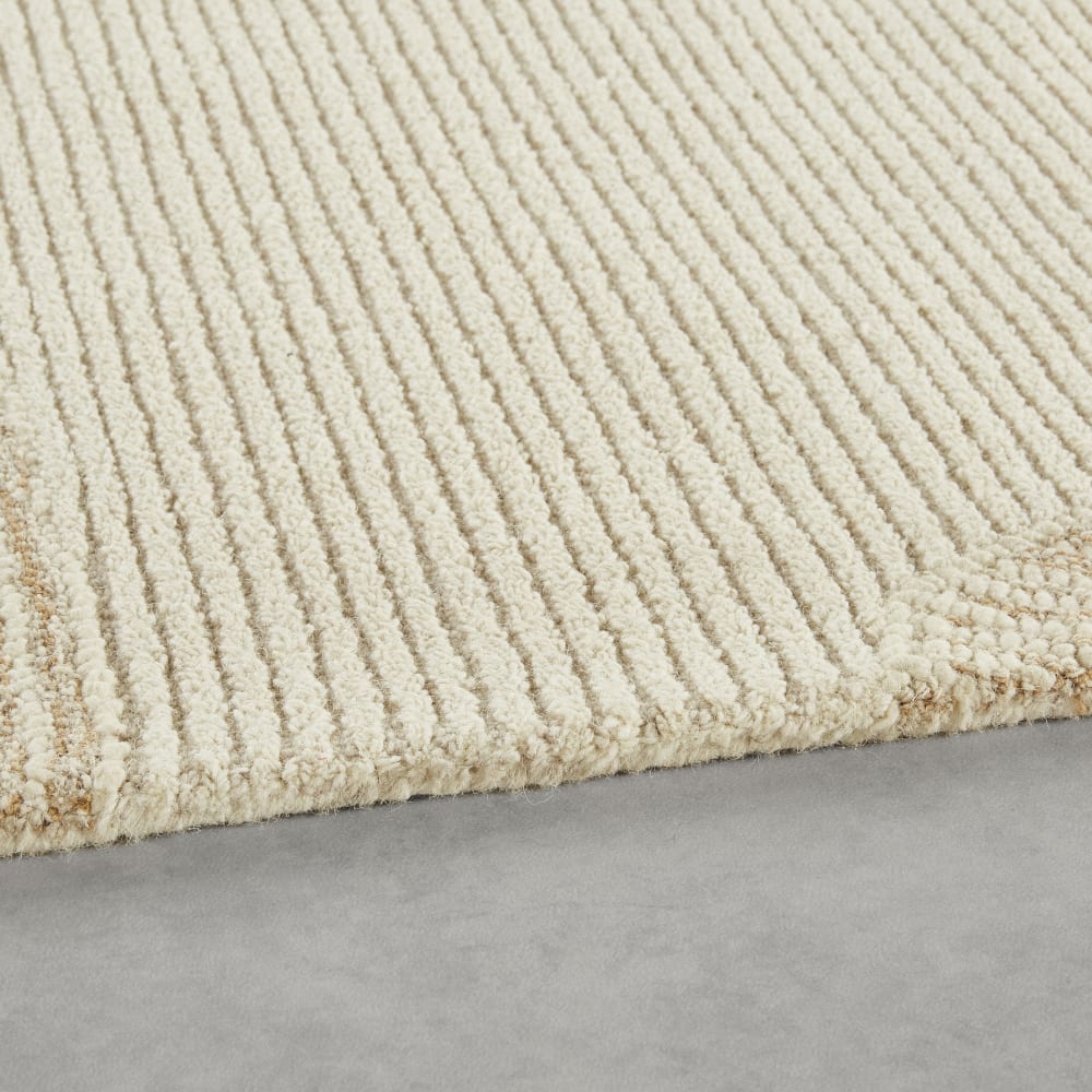 Tapis en laine tuftée écrue et beige, 160x230 cm — vue 4