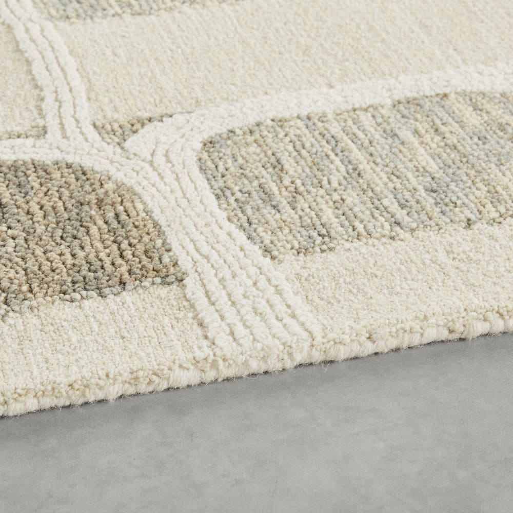 Tapis en laine tuftée écrue et grise, 160x230 cm — vue 4