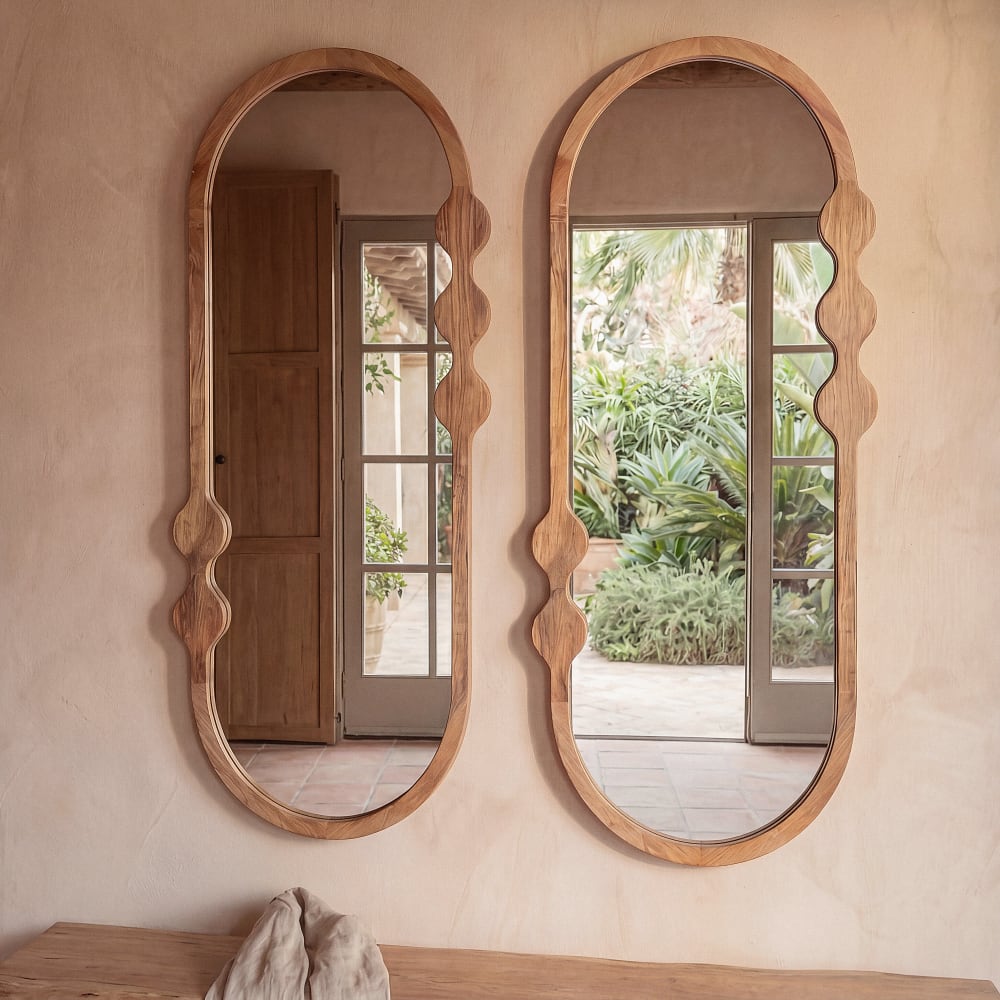 Grand miroir ovale en