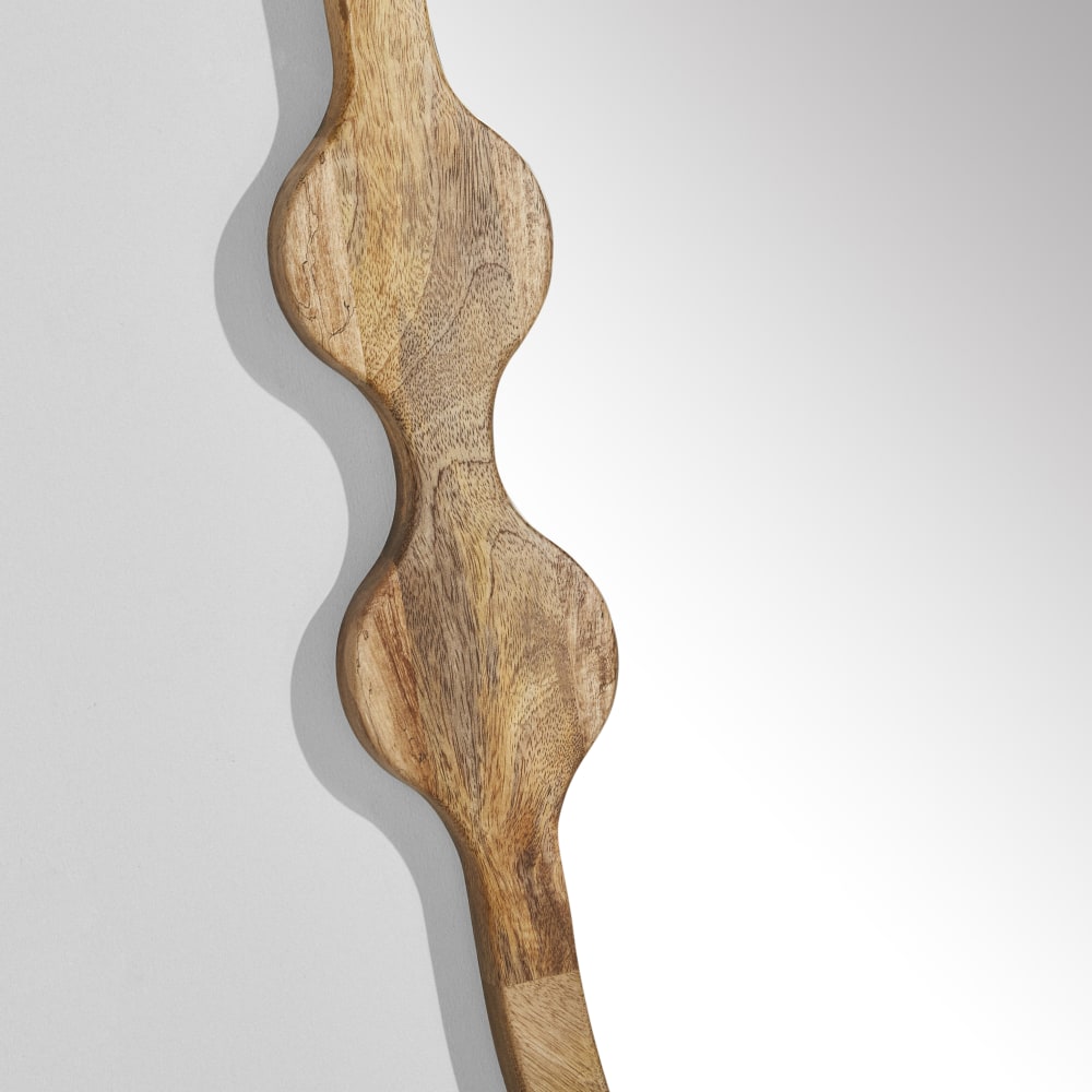 Grand miroir ovale en bois de manguier, 70x160 cm — vue 4