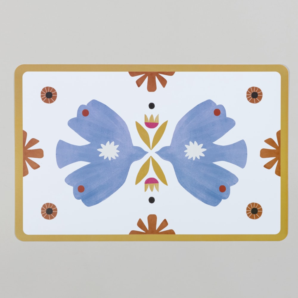 Mantel individual con motivos multicolores, 44x28