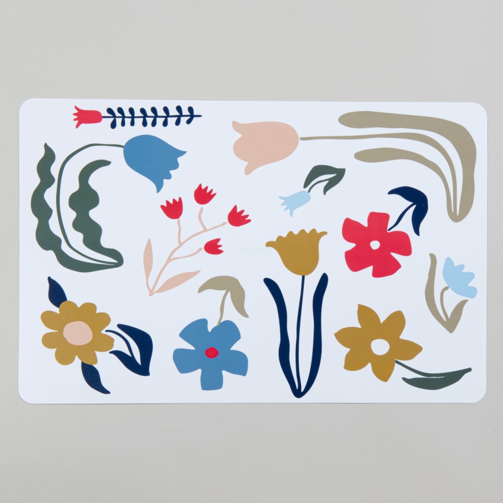 Salisbury - Set de table blanc motifs fleurs multicolores, 44x28 cm