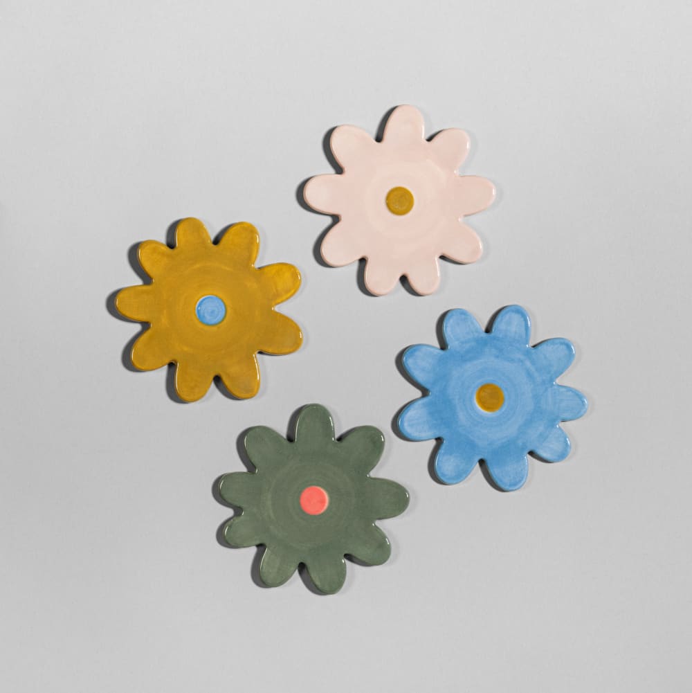 Posavasos con forma de flor de