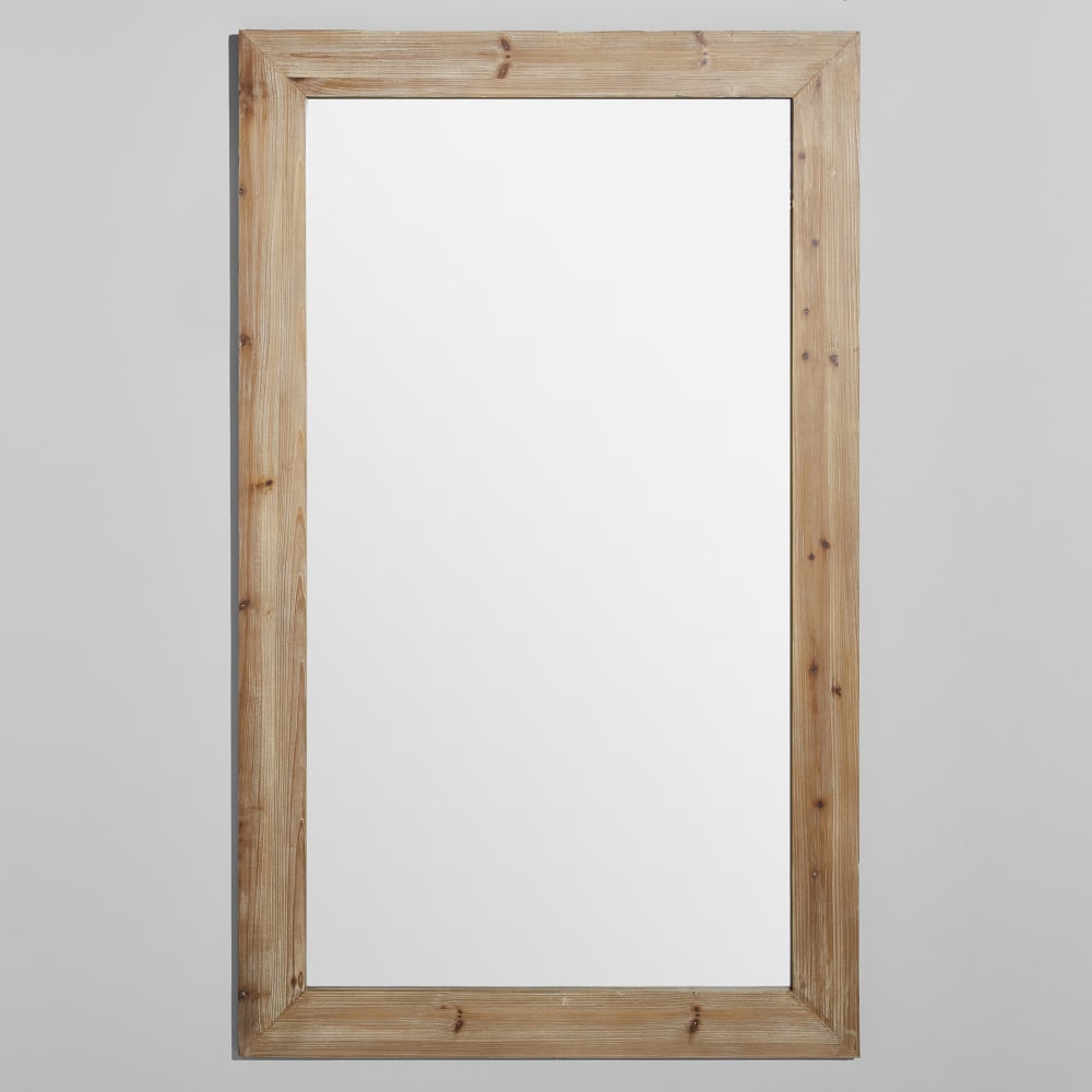 Großer rechteckiger Spiegel aus Tannenholz, 120 x 200 cm -