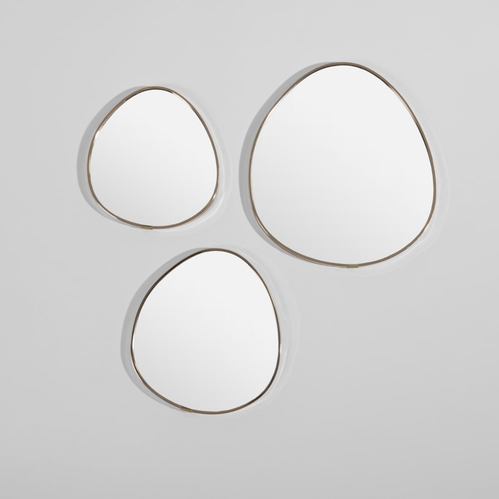 Miroirs organiques dorés (x3)