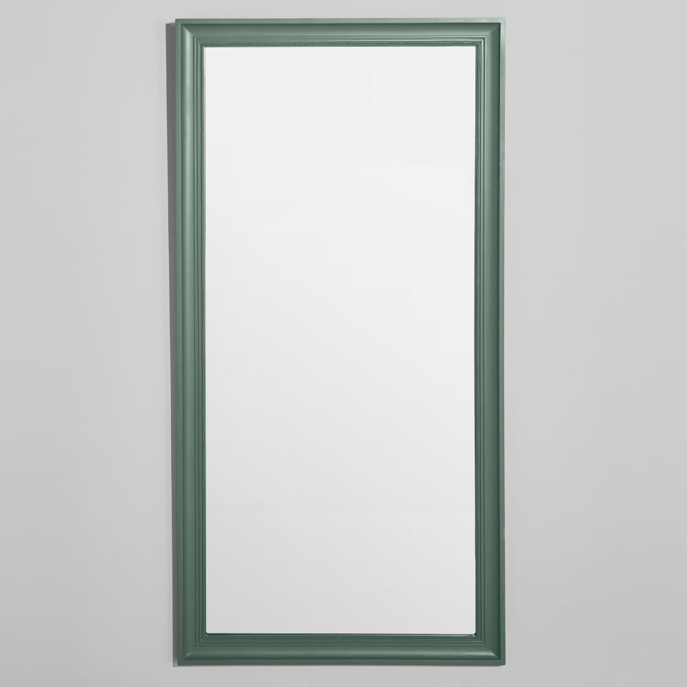 Grand miroir rectangulaire en bois d'eucaplyptus vert foncé, 90x180 cm