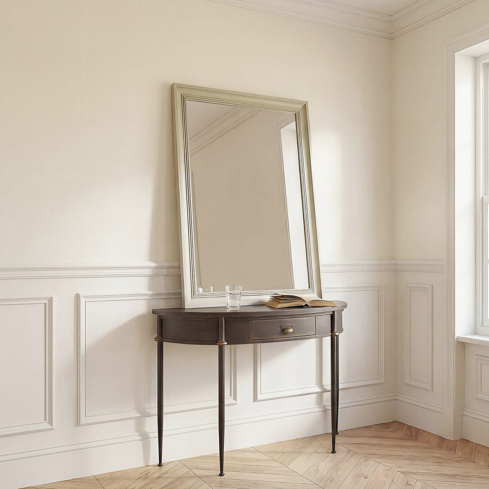 Miroir rectangulaire en bois d'eucaplyptus vert kaki, 90x120 cm