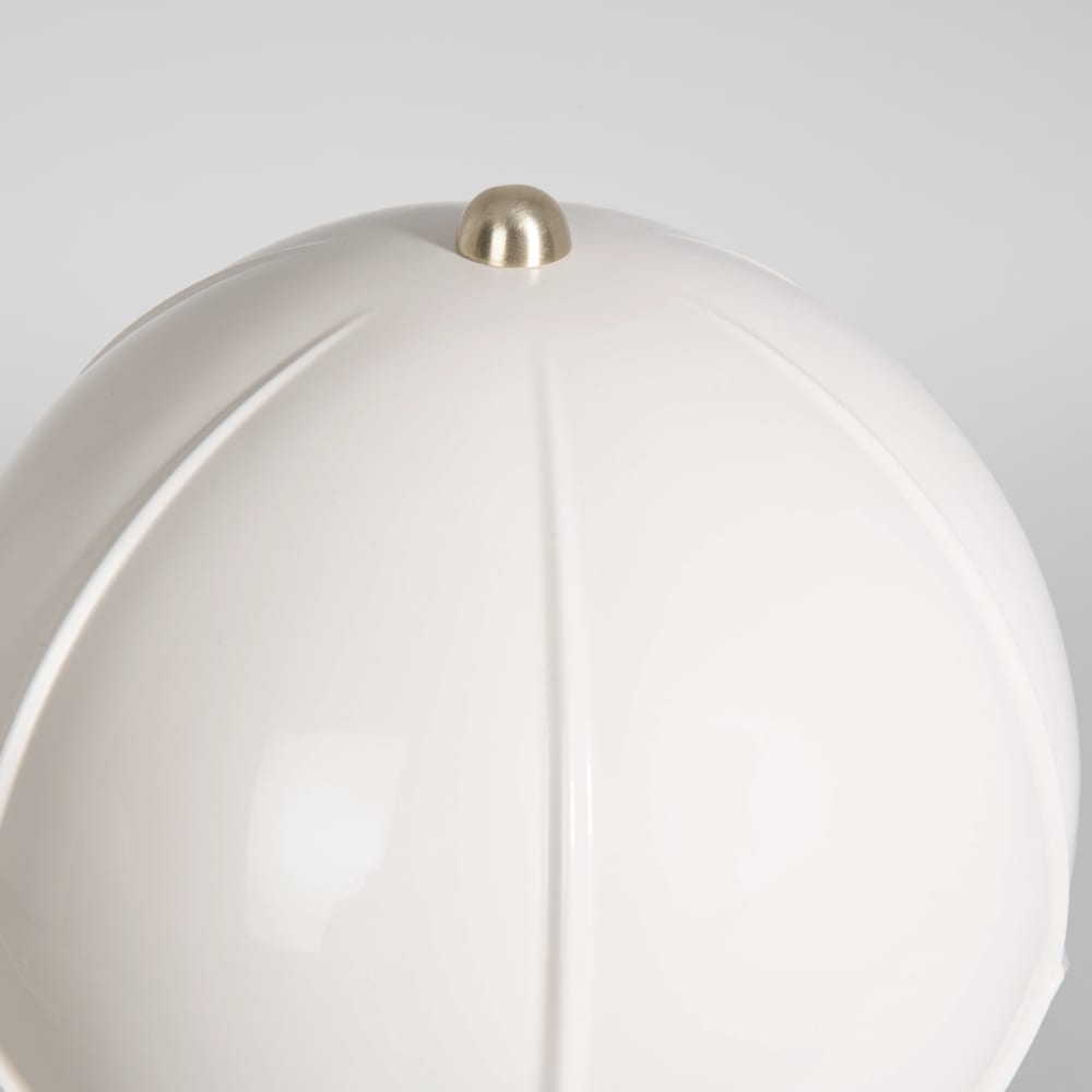 Lampe à poser en acier doré et abat-jour corolle écru — vue 3
