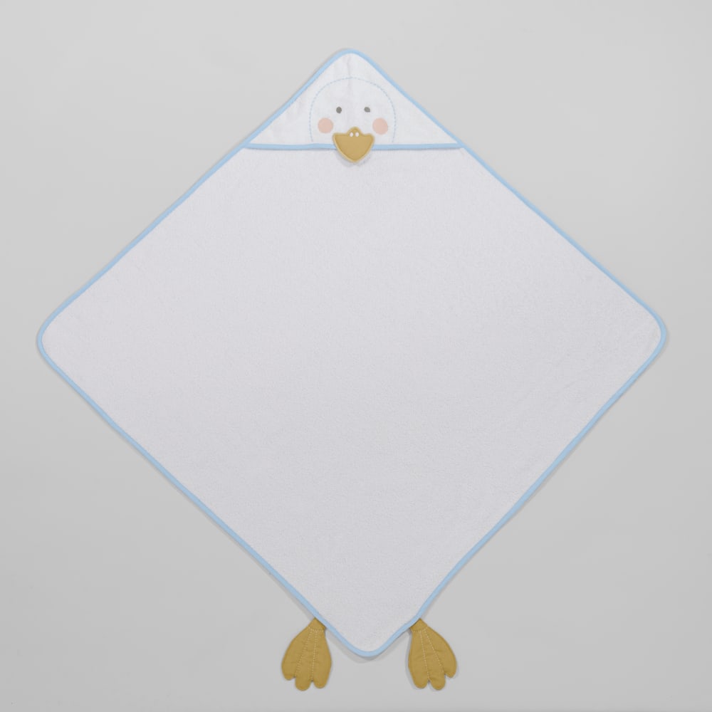 Sortie de bain oie en coton biologique bleu, 80x80 cm