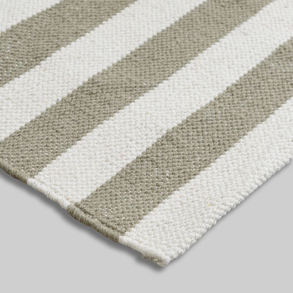 Tapis en coton recyclé à rayures et broderies, 60x120 cm — vue 3