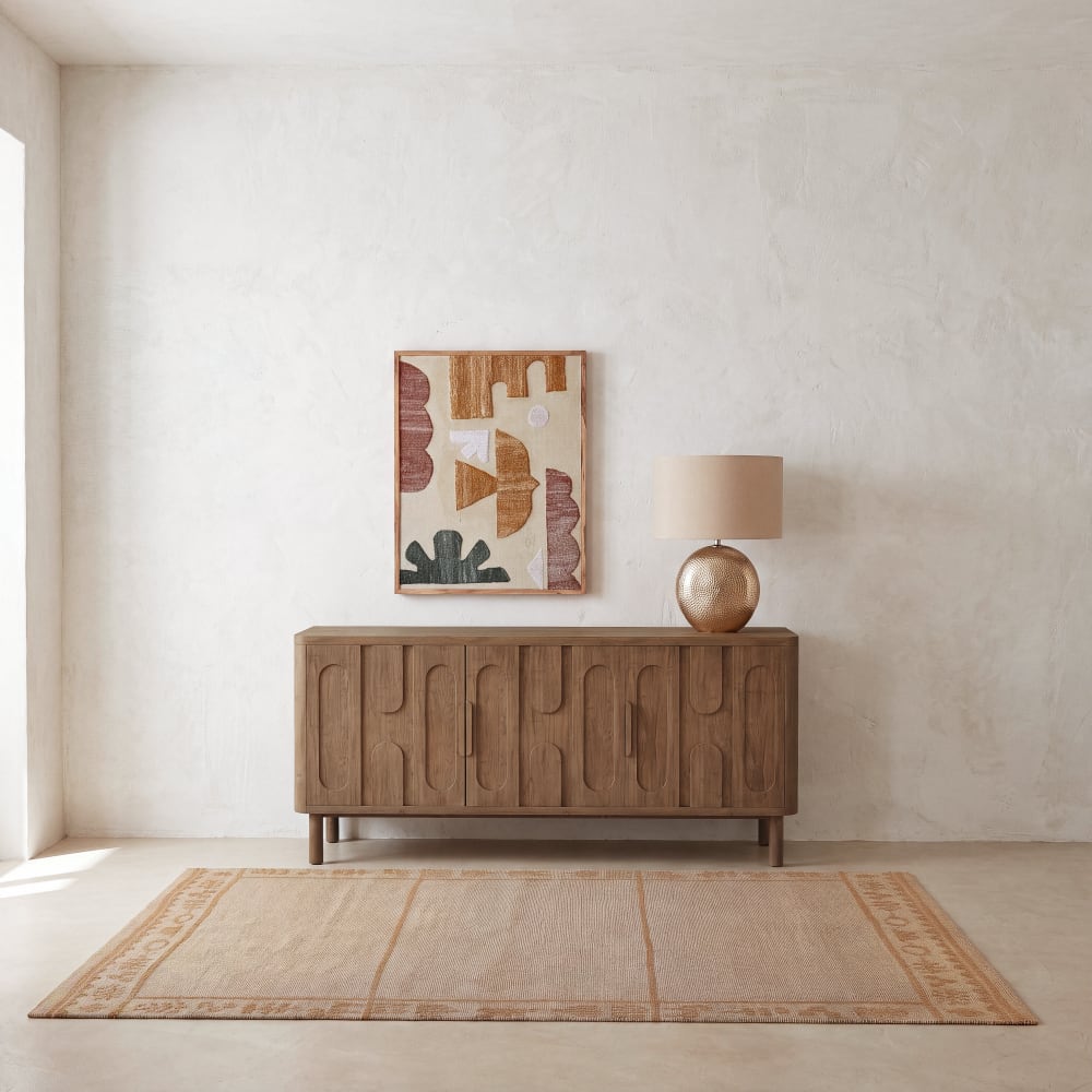 Tapis en jute à motifs, 160x230 cm