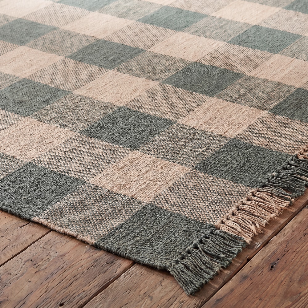 Tapis en jute tissé à franges, 160x230 cm