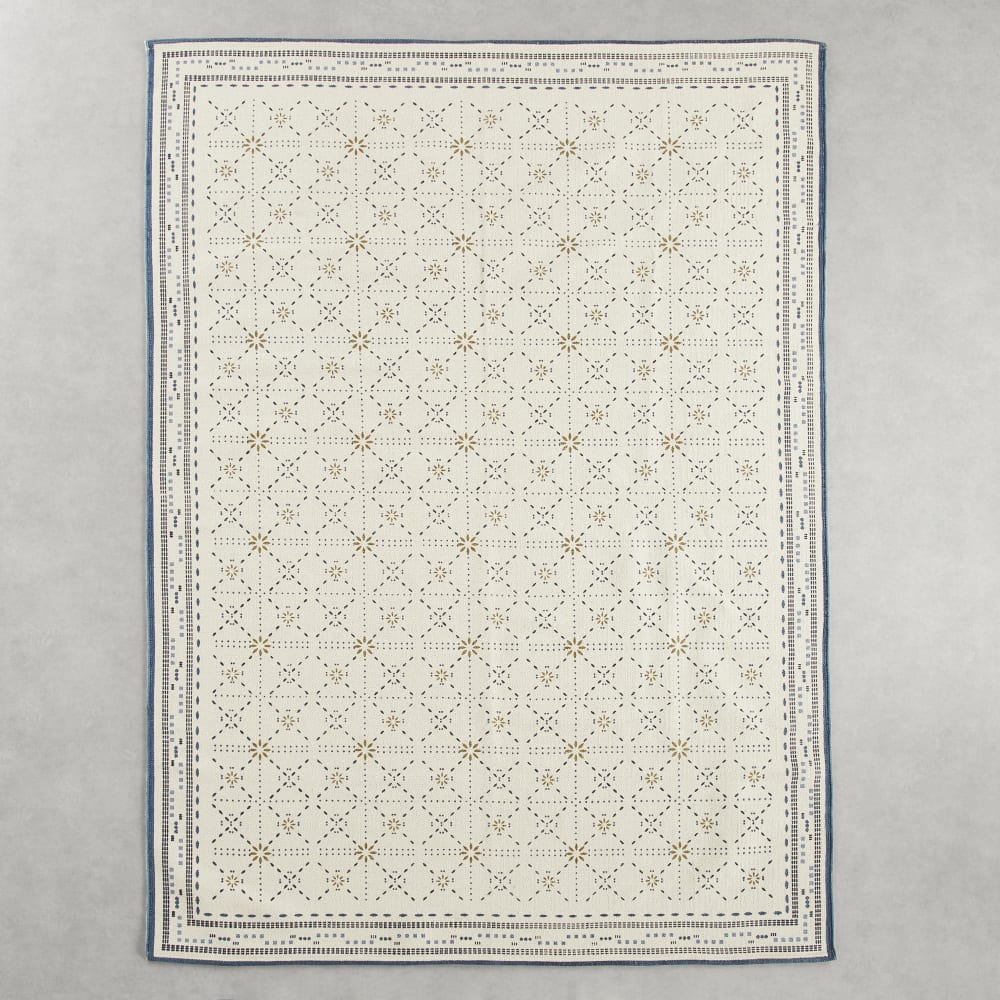 Tapis Dhurrie en coton recyclé tissé, 160x230 cm — vue 3