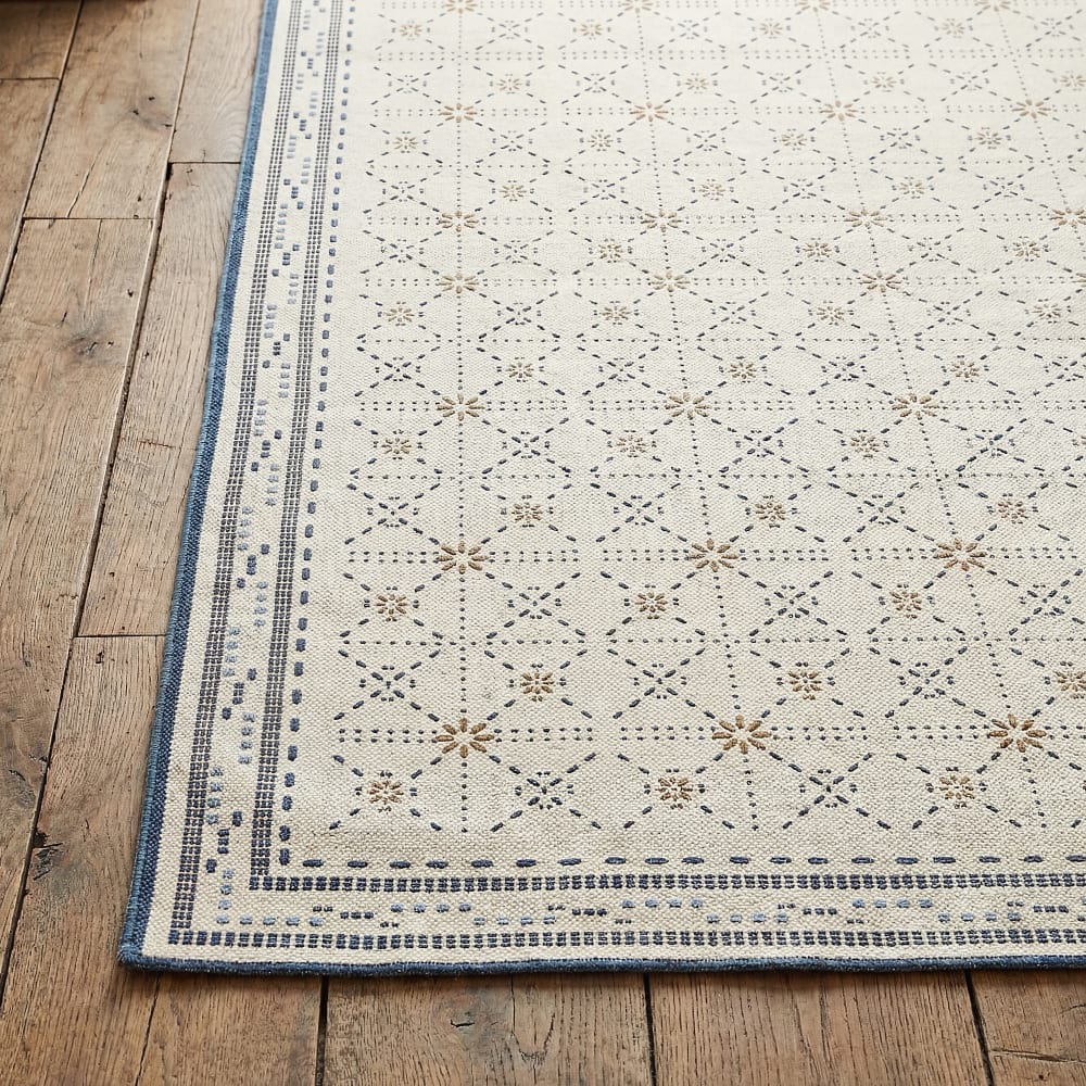 Tapis Dhurrie en coton recyclé tissé, 160x230 cm