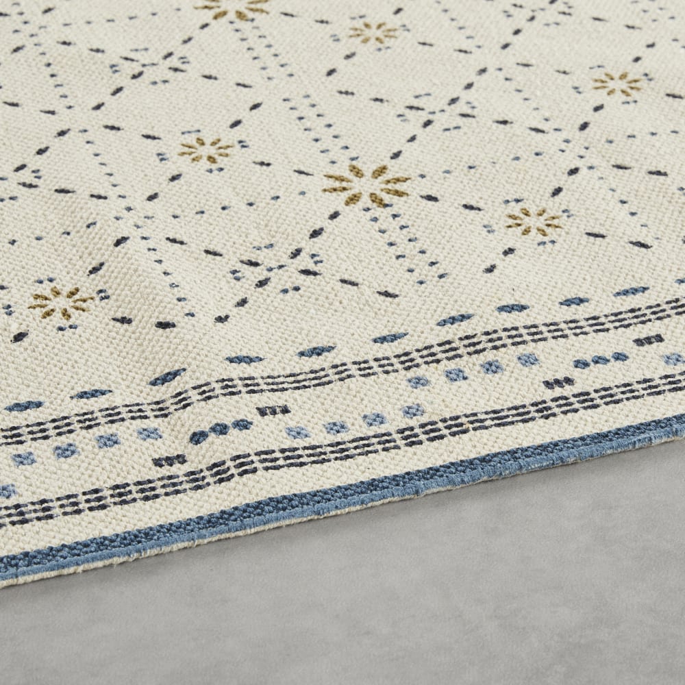 Tapis Dhurrie en coton recyclé tissé, 160x230 cm — vue 4