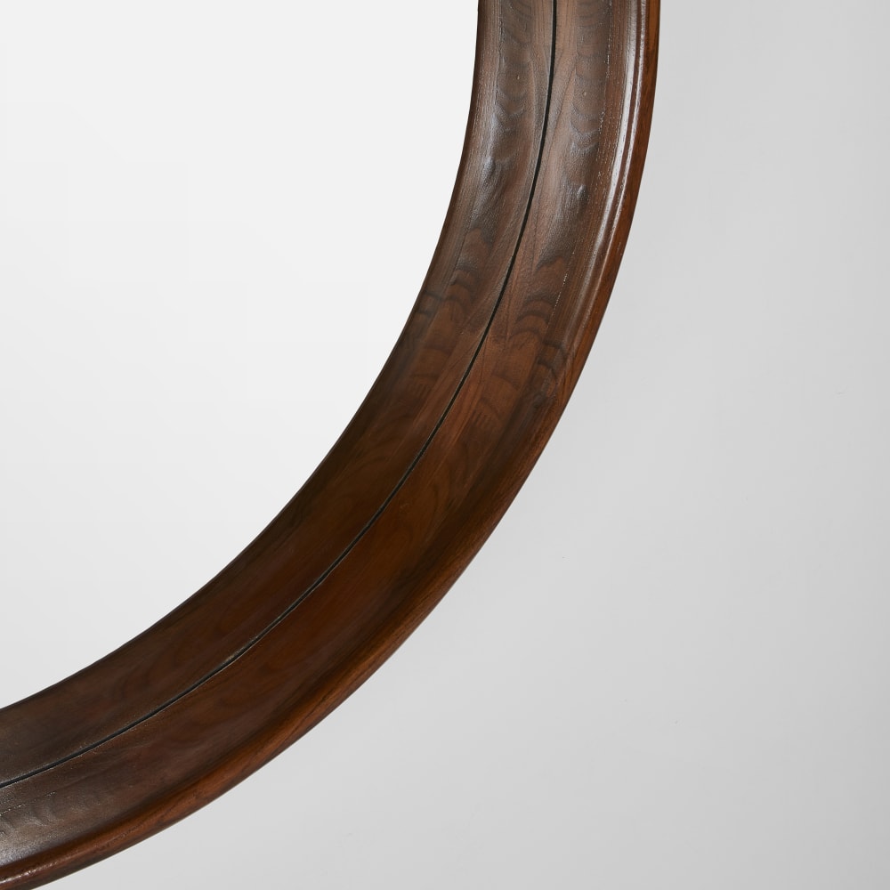 Miroir rond en bois de paulownia, Ø110 cm — vue 3