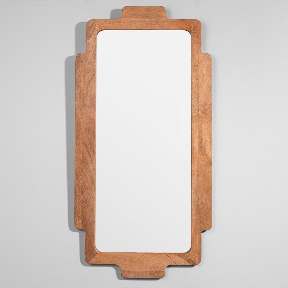 Miroir rectangulaire en bois de manguier, 45x90 cm