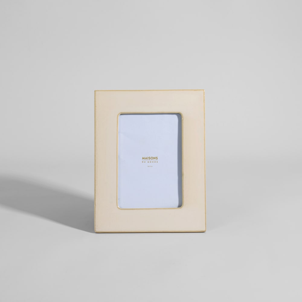 Cadre photo en grès crème, format 11x16 cm