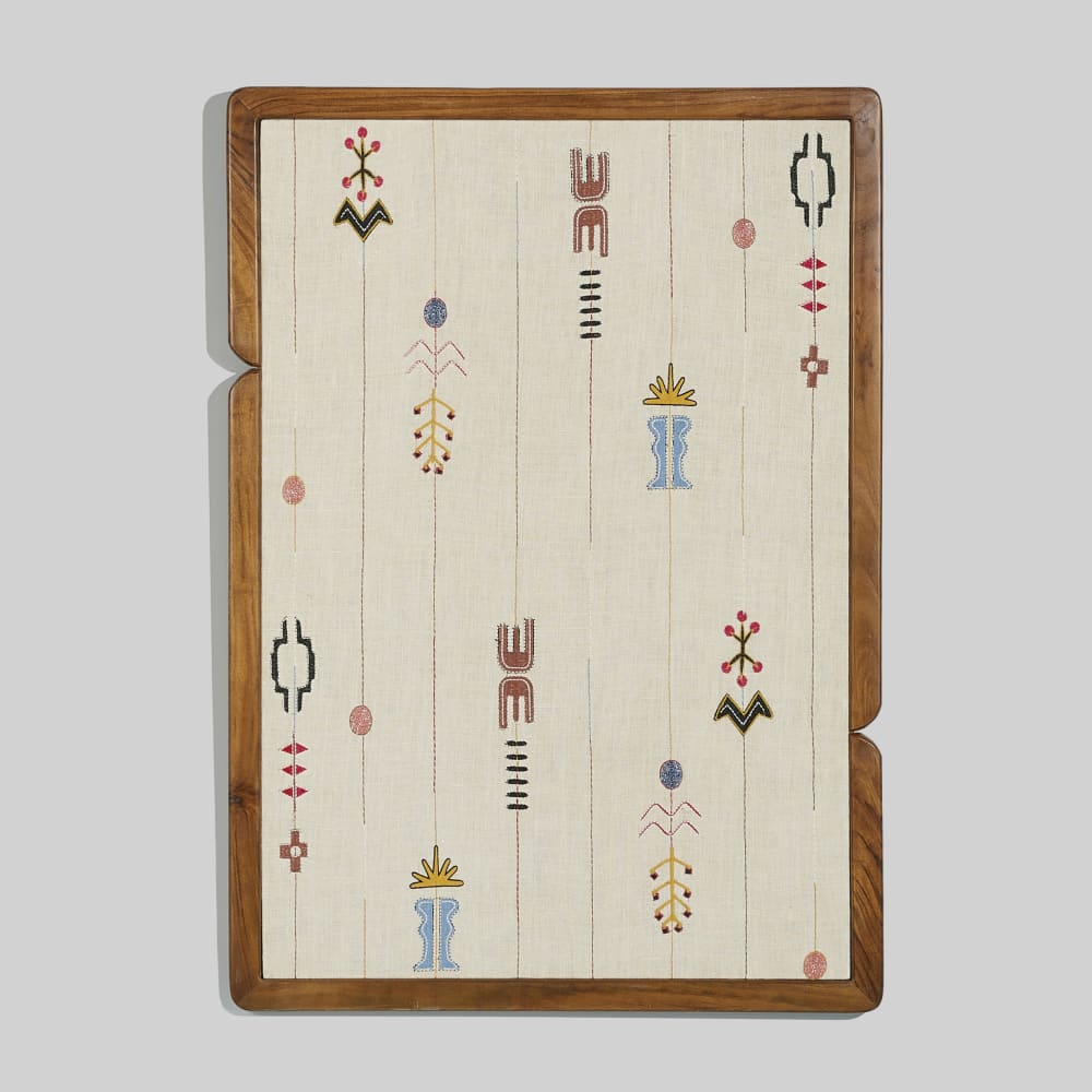 Toile en lin motifs multicolores, 78x111 cm — vue 3