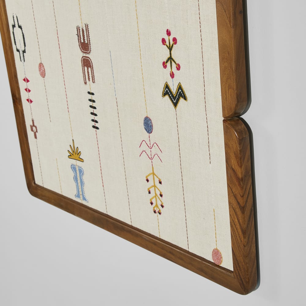 Toile en lin motifs multicolores, 78x111 cm — vue 4
