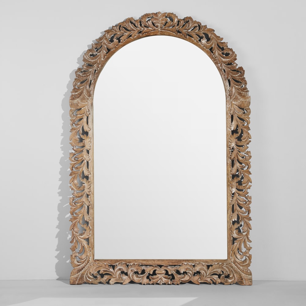 Grand miroir arche en bois de manguier, 120x185 cm — vue 3