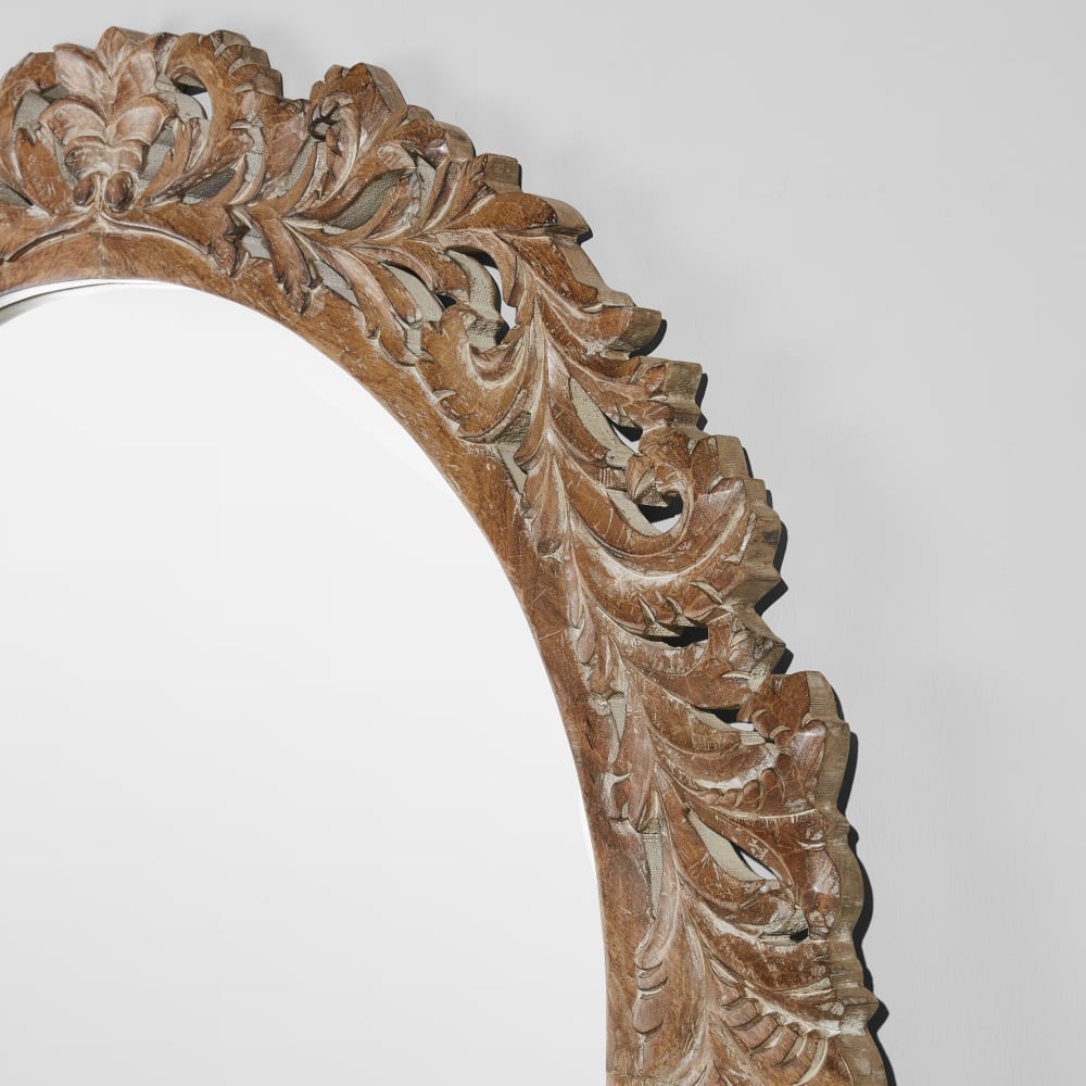 Grand miroir arche en bois de manguier, 120x185 cm — vue 4
