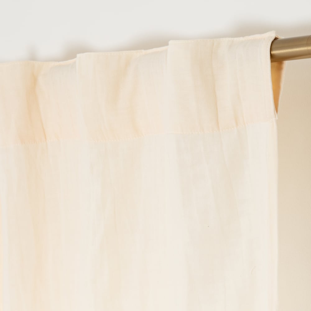 Ösenvorhänge aus ecrufarbenem Bio-Baumwollgewebe, 140 x 250 cm