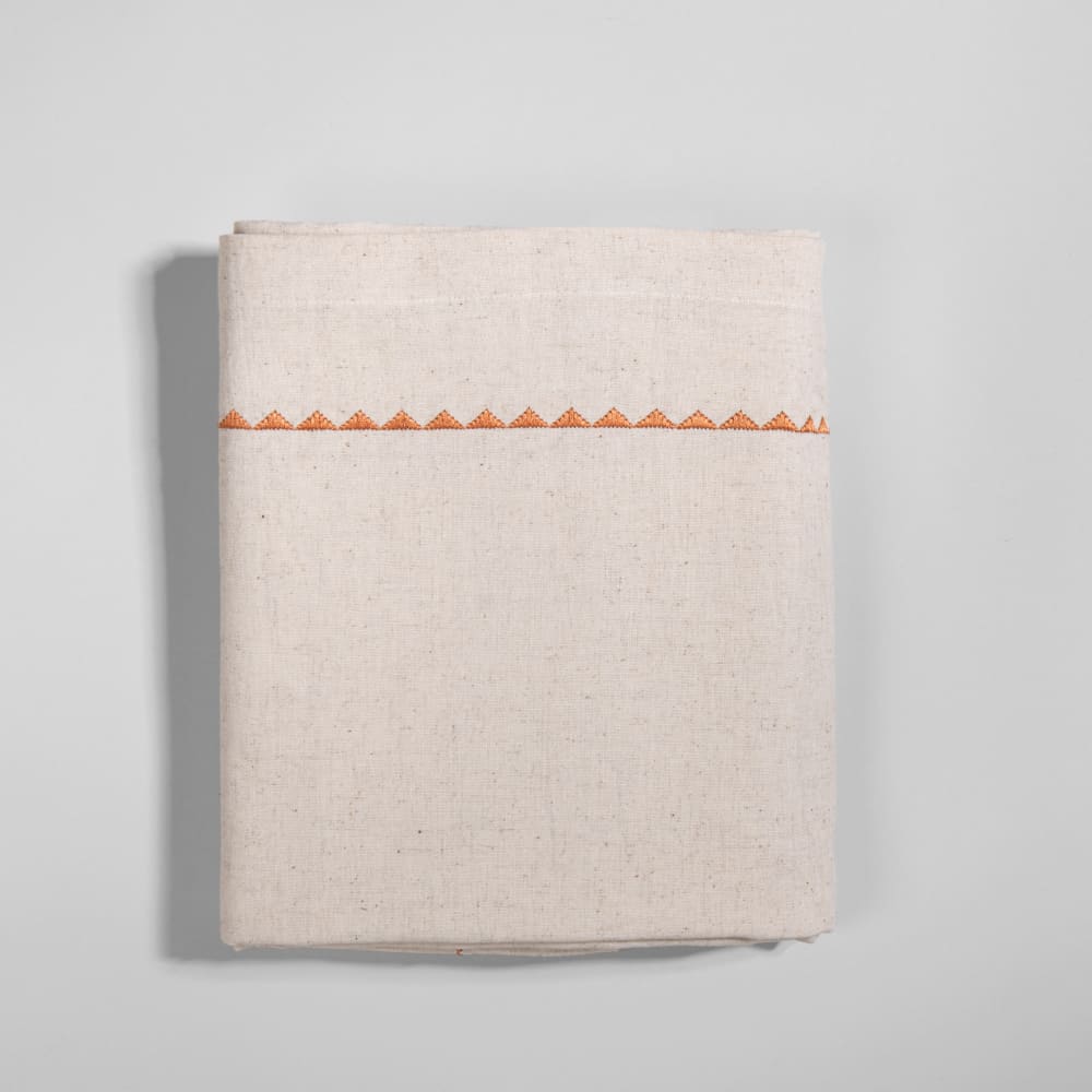 Tischdecke aus beigefarbener Baumwolle und Leinen mit