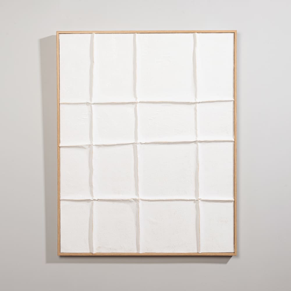 cuadro pintado abstracto blanco 68x85 cm
