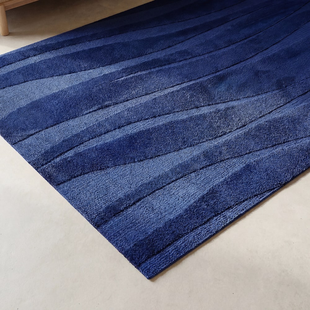 Tapis tufté et noué bleu, 160x230 cm