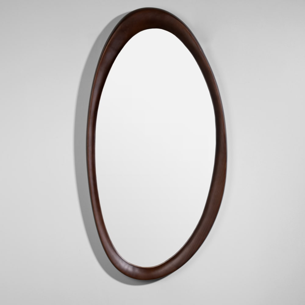 miroir ovale en bois