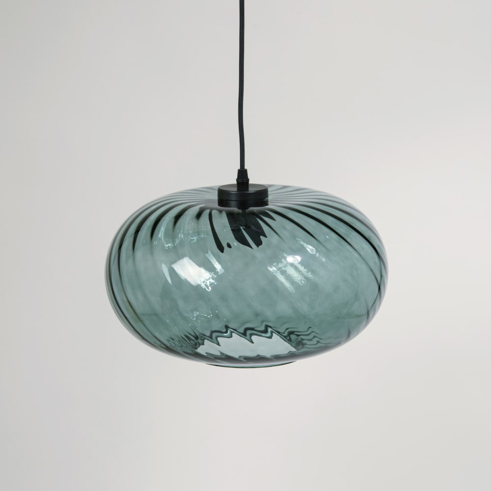 Suspension en verre strié vert — Beyit