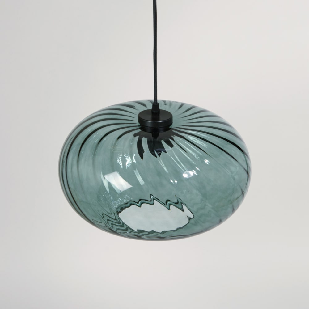 Grüne Pendelleuchte aus geripptem Glas - Maisons Du Monde