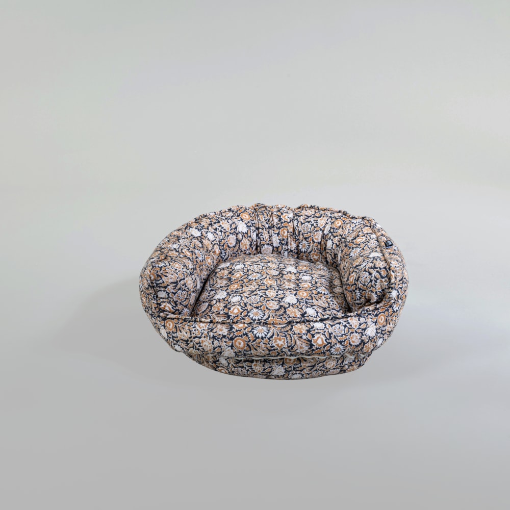 Panier rond déhoussable pour chien et chat à motifs