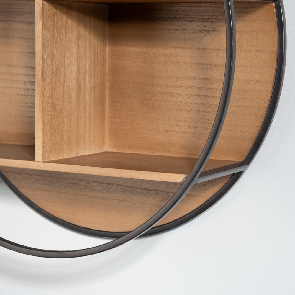 Etagère murale ronde structure en fer forgé noir — vue 4