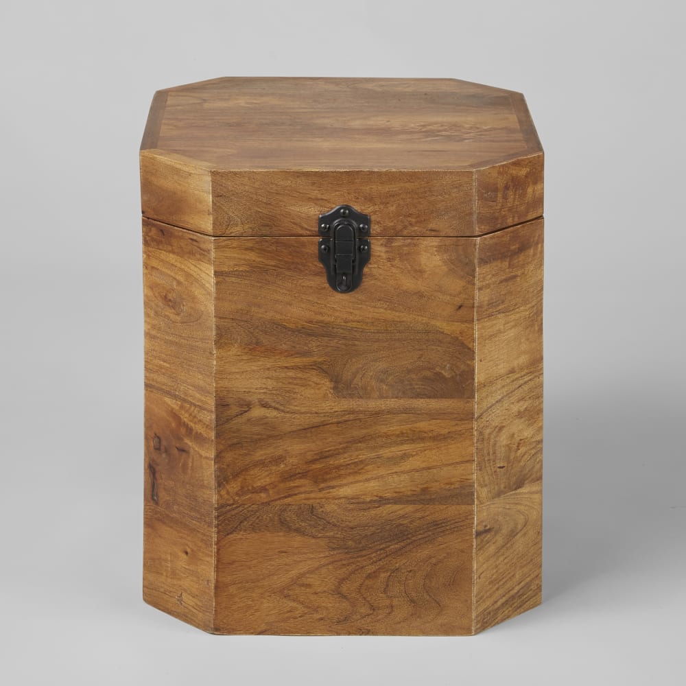 Malle de rangement en bois de manguier — vue 3