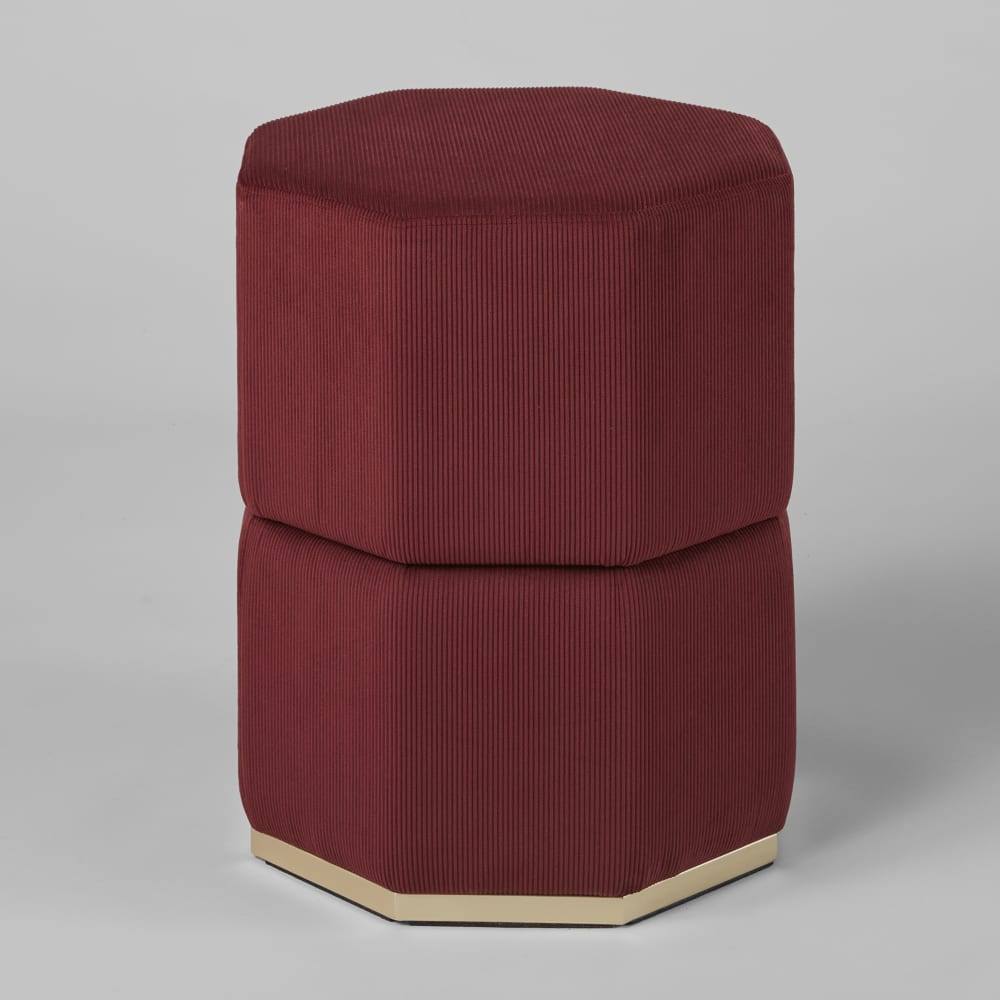 Pouf en tissu polyester bordeaux Pouf en tissu polyester bordeaux