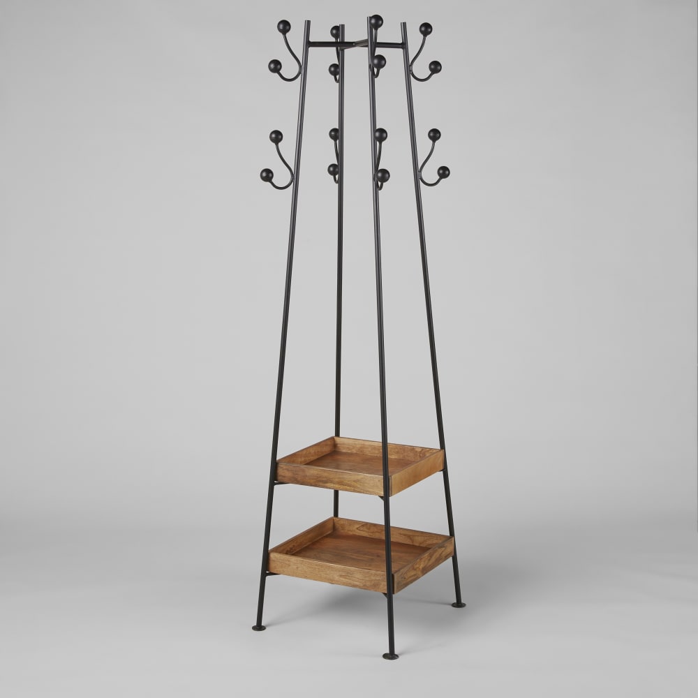 Portant en acier noir et bois de manguier — vue 4