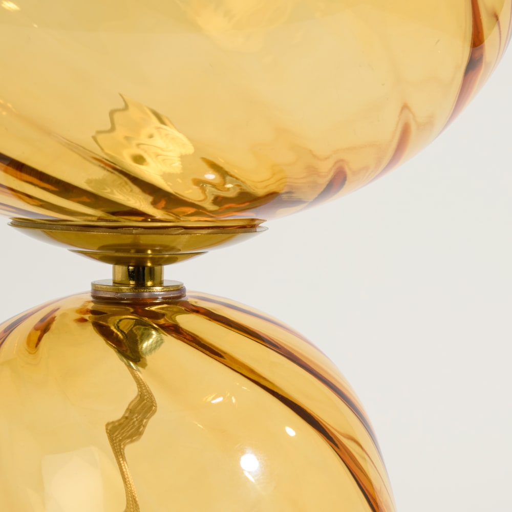 Lampe en verre strié orange — vue 3