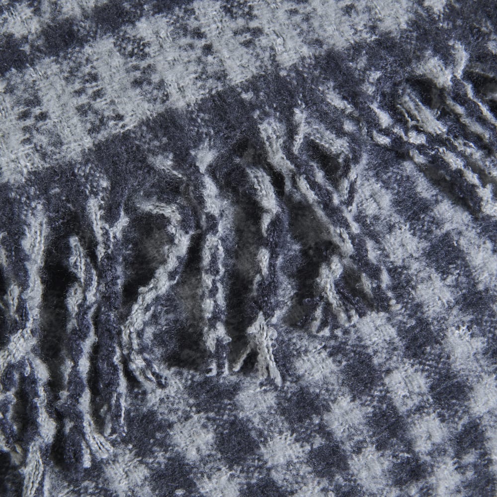 Tagesdecke aus recyceltem Polyester mit blau-grauem Vichy-Karo