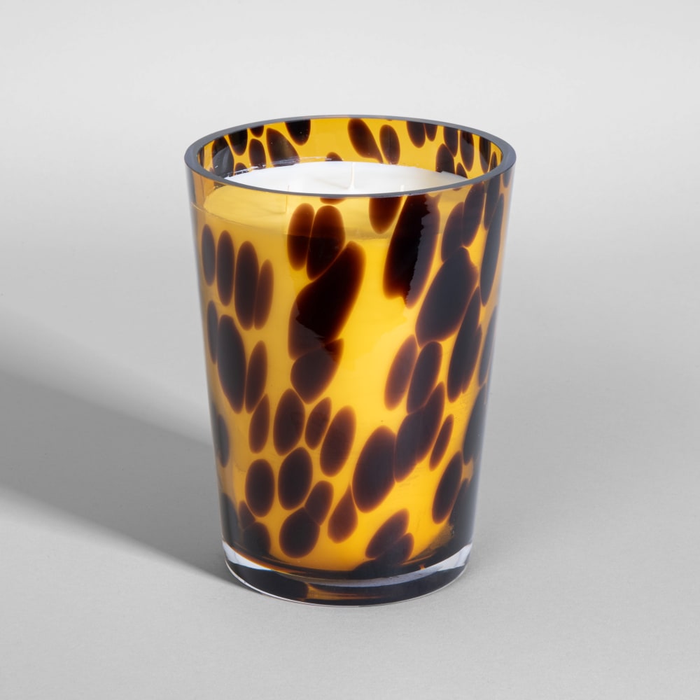 Bougie parfumée en verre noir et marron, parfum "Bois épicé"